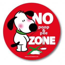 No poop & pee Zone - Pegatina